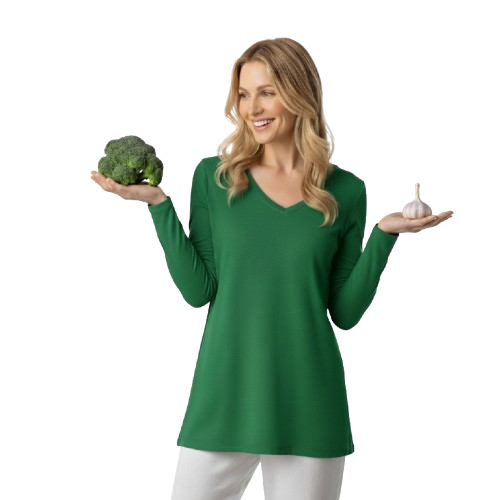 Žena uživa u zdravoj hrani